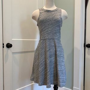 Grey State Exposed Back Zip Terry/Jersey A-Line Dress - Size M